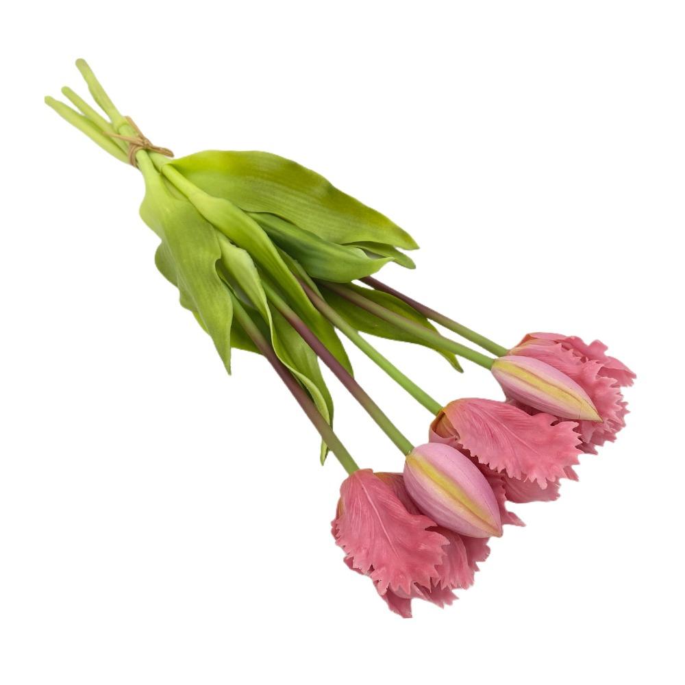 

5 Heads Tulip Artificial Flower Multicolor Silk Petals Simulation Tulip Flower Floral Arrangement Green Leaves Faux Flower светло-фиолетовый