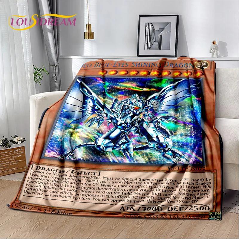 3D Monster Gold Card Cartoon Yu-Gi-Oh Anime Dack Magician Game Soft Flannel Blanket for Bed Bedroom Sofa Picnic,Outdoors Leisure