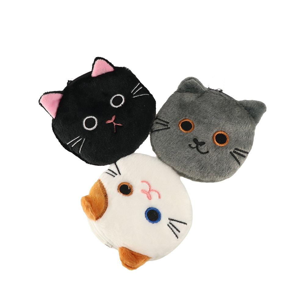Animal Mini Cat Handbag Korean Style Cartoon Change Pouch Cat Plush Coin Purse  Birthday Gift