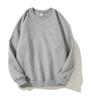 Silver Fox Fleece Sweatshirt Fleece-Lined Thickened Crew Neck Sweatshirt Men's & Women's Fashion Fall Winter Loose-Fit Drop-Shoulder Basic Sweatshirt