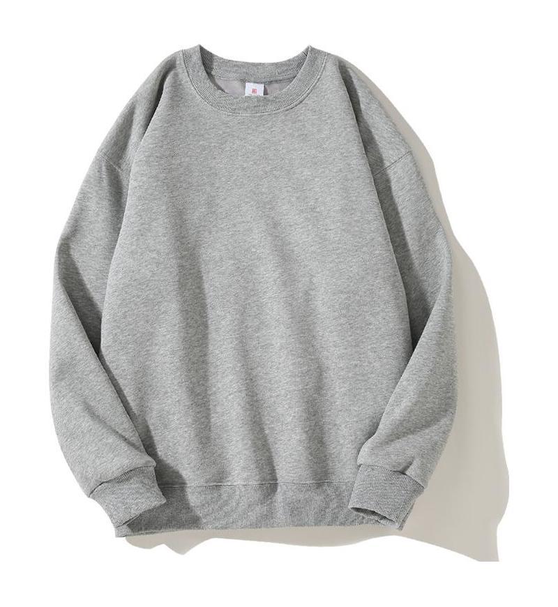 Silver Fox Fleece Sweatshirt Fleece-Lined Thickened Crew Neck Sweatshirt Men's & Women's Fashion Fall Winter Loose-Fit Drop-Shoulder Basic Sweatshirt