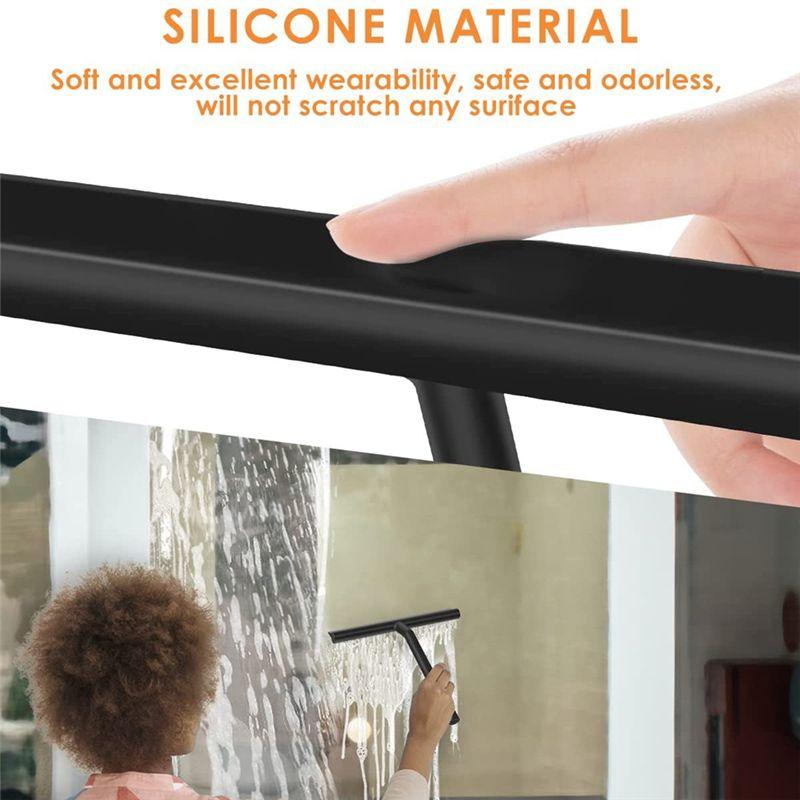 

BHBL Silicone Shower Squeegee with Hook & Lanyard, Black Window Glass , Mirror Screen Wiper, Multi Cleaner China Mainland
