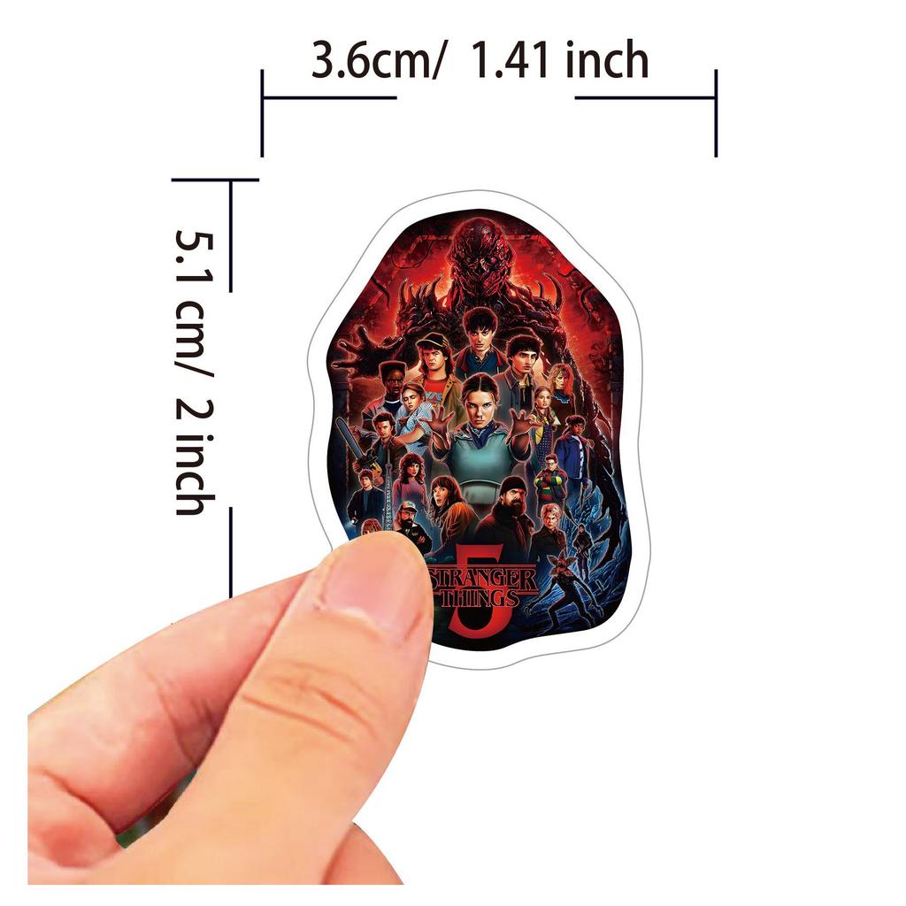 100 Stranger Things Season 5 Glossy Cartoon Stickers for Luggage, Computers, Motorcycles & Water Bottles