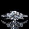 3 Round Simulated Diamond Zirconia Rings for Women Wedding Engagement Party Evening Dress Jewelry