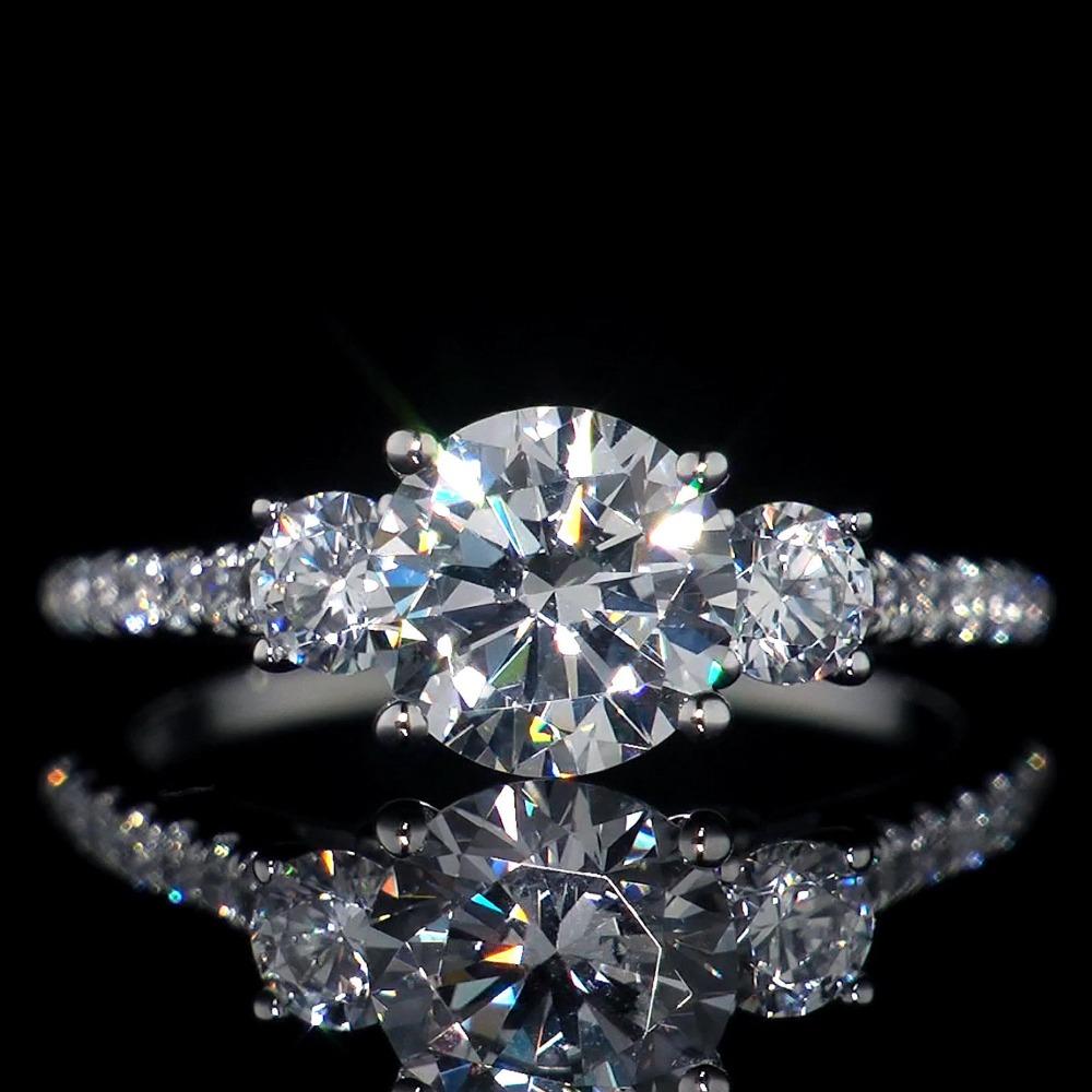 

3 Round Simulated Diamond Zirconia Rings for Women Wedding Engagement Party Evening Dress Jewelry no. 6