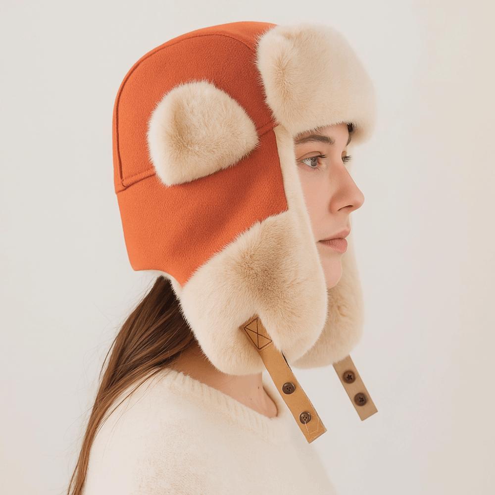 Fleece Winter Plush Hat Thickened Lei Feng Cap Fashion Ear Protective Hat  Outdoor