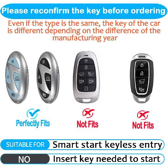 Tukellen for Hyundai Key Fob Cover,Special Soft TPU Key Case Cover Protector Compatible with 2023 2024 Ioniq 6 Grandeur GN7 KONA Smart 5 Buttons