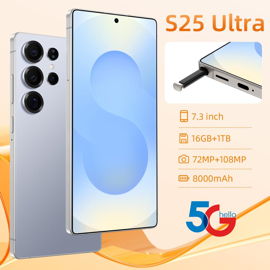 S25 Ultra 5G Unlocked Smart Cell Phone Case with HD Screen Dual Sim Custom Size MTK Processor for Gaming Mobile Condition
