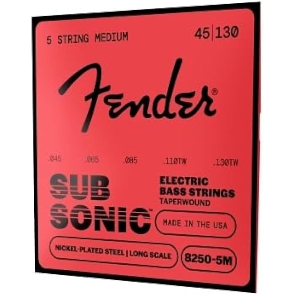 Fender Fender Electric Bass Strings SubSonic™ 8250-5M Bass Strings, Taperwound Nickel-Plated Stee...