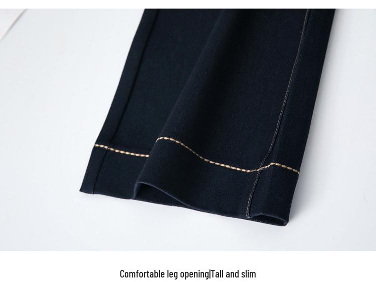 2025 Spring High Waist Slimming Bootcut Dark Blue Women's Denim Pants