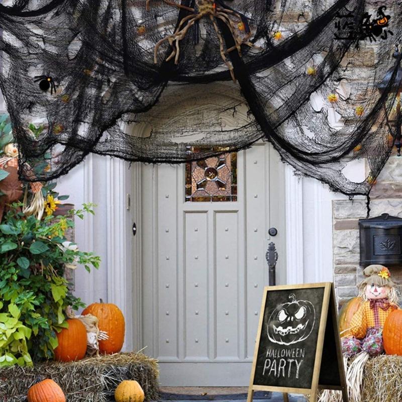 Torn Black Gauze Fabric For Halloween Haunting House Scary Party Decoration Horror Theme DIY Adjustable Efficient Cloth