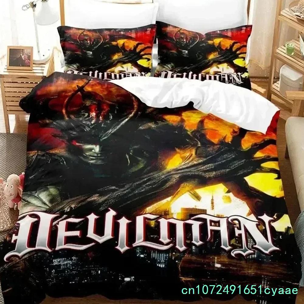 3D Print Anime Devilman Crybaby Bedding Set Duvet Cover Bed Set Quilt Cover Pillowcase Queen Boys Adult Bedding Set