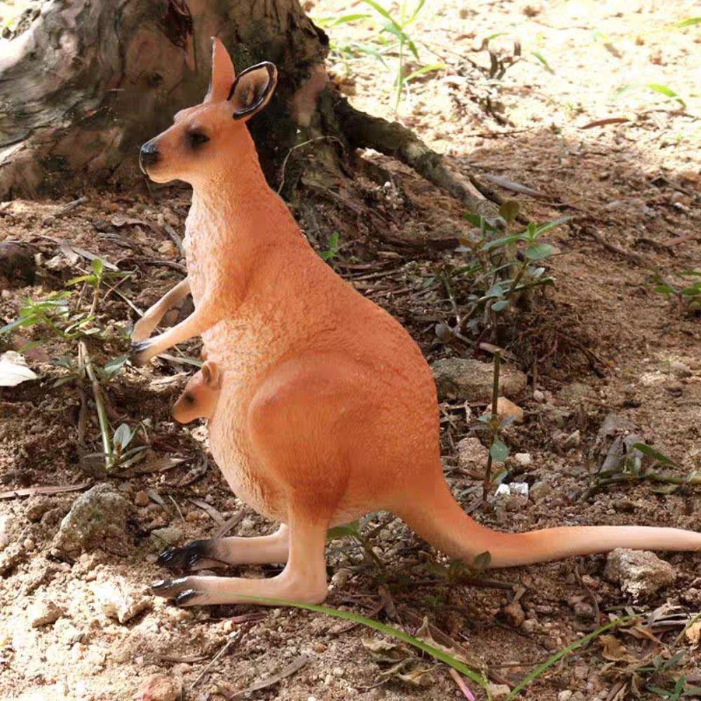 PVC Kangaroo Action Figures Handmad Simulated Wild Kangaroo Figurines  Kids Birthday Gift