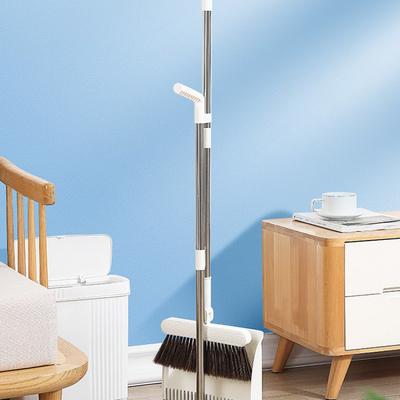 Heavy Duty Broom Dustpan Set With Standable Design Soft Bristles Kitchen Bathroom Home Cleaning