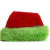 Fluorescent Green Christmas Hat with Plush Edge - Novelty Xmas Party Decor, Family Holiday Decoration & Video Props