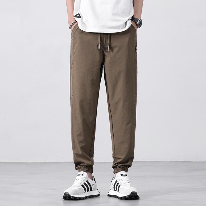 Casual pants men's spring and summer ice silk thin quick-drying sweatpants trendy brand loose leggings casual pants men's thin