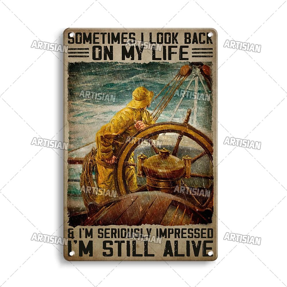 Handwerker Job Vintage Metallposter Matrose Metallschild Segeln Rostige Dekorative Blechplakette Wanddeko Garage Bar Pub Club Küche