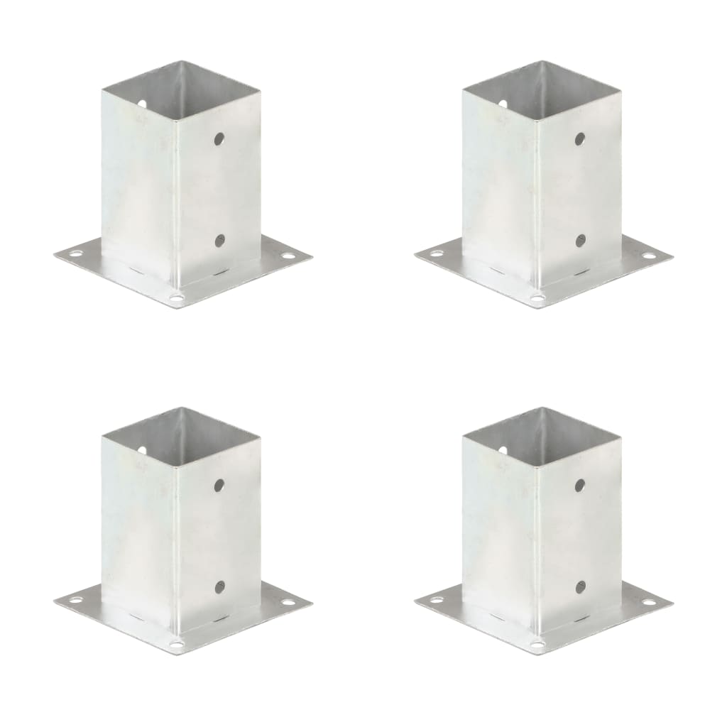 Post Anchor Set (4 Pcs) Galvanized Metal 91 Mm