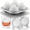 Large Silicone Whiskey Ice Mold, 3D Sphere Crystal Ball Tray with Funnel for Bourbon Brandy, Bar Gift