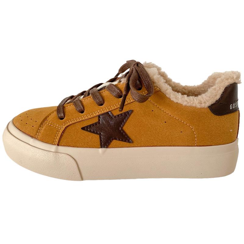 6602 Latex-Einlegesohlen/Sterne Dicke Grundplatte Schuhe Damen Frühjahr 2025 Neu Retro Hongkong-Stil Nische Deutsche Trainingsschuhe