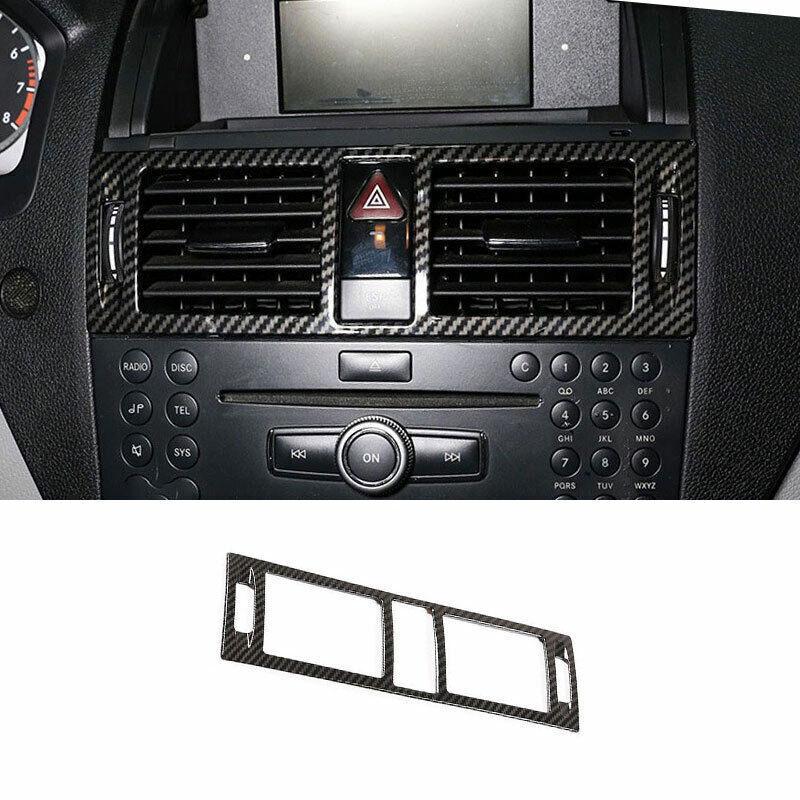 For Benz C-Class 2007-2010 ABS Carbon Fiber Interior Cover Steering Wheel Trim