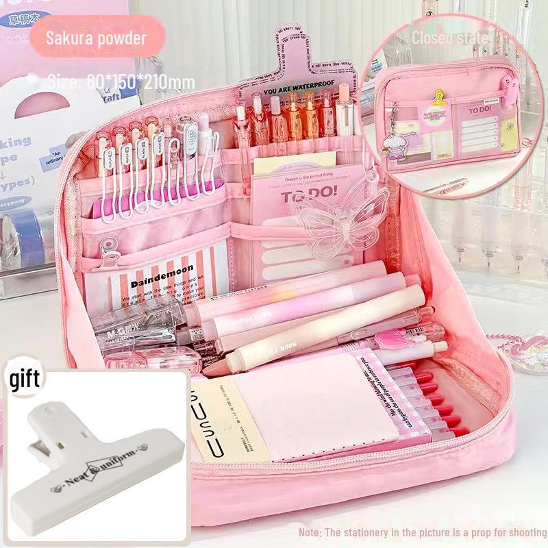High-Capacity 12-Layer Pencil Case for Girls - Ideal for Junior & Senior High School Students