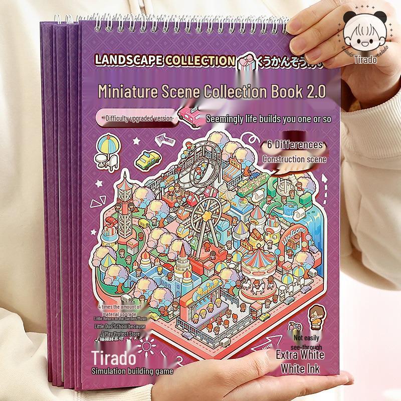 3D-Aufkleber mit Cottage-Szene: Miniatur-Landschaftsbau & DIY Journal Set