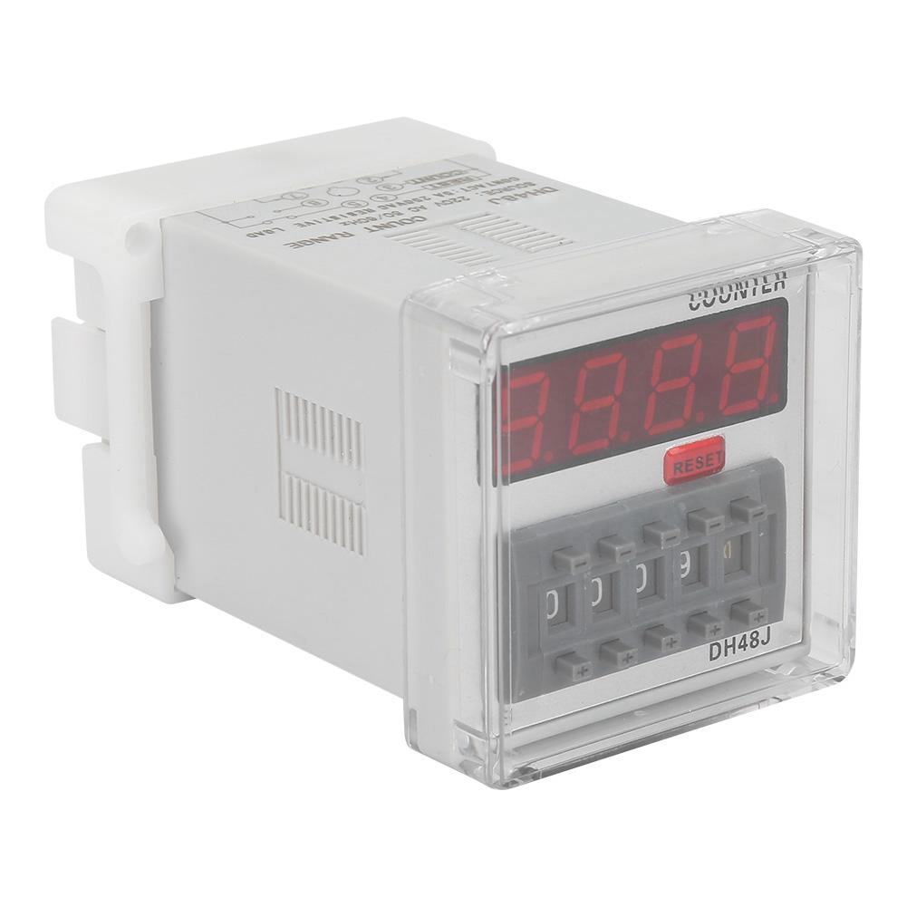 DH48J 220VAC Digitales Zählerrelais LED-Anzeige 1-999900 8-polig