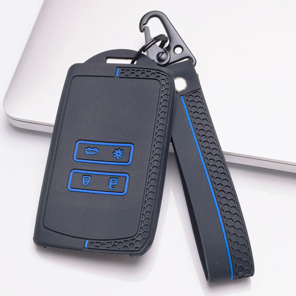 Key Fob Cover for Renault Koleos Kadjar Megane Talisman Espace Scenic Grand with Keychain Anti-Scratch Guard Shockproof Protection