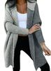 Color Block Hooded Knit Cardigan - Women's Mid-Length Outerwear for Autumn/Winter 2025