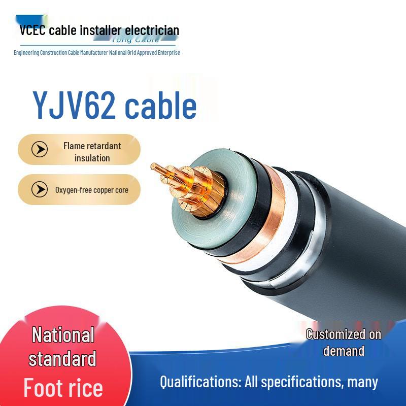 

ZR-YJV62 High Voltage Flame Retardant Armored Copper Cable with Oxygen-Free, Fire-Resistant Sheath 1 Core 120mm²