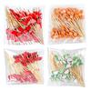 100PCS Disposable Fruit Tags, with Cartoon Fruit Decor Cocktail Picks, Durable Bamboo Skewers, for Fruits Barbecue Cocktails Cakes