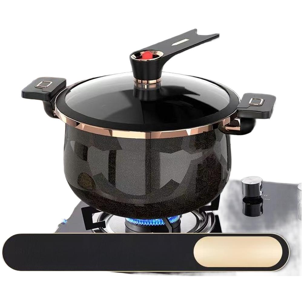 7L Enamel Coated Cast Iron Soup Pot with Glass Lid for Induction Gas Electric Stove Use NonCoating Cooking Pot