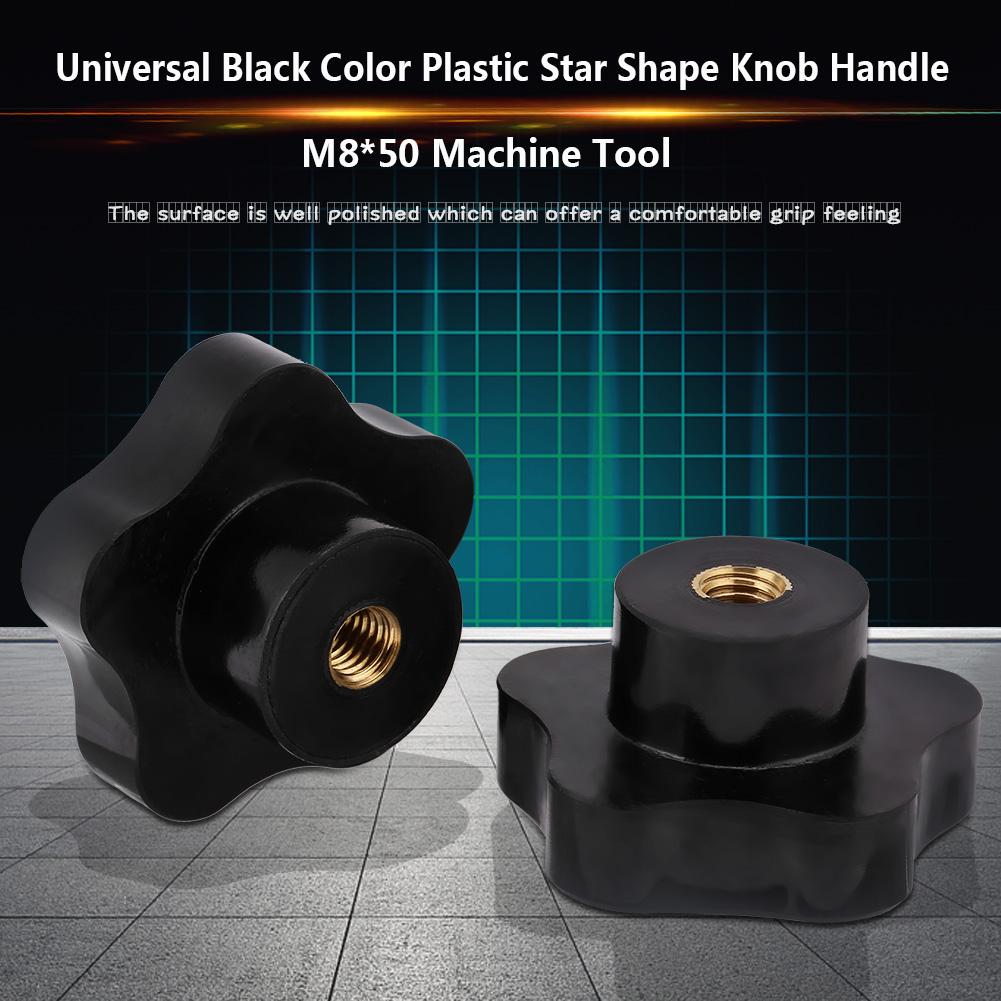 5pcs Universal Black Color Plastic Star Shape Knob Handle M8 for Machine Tool