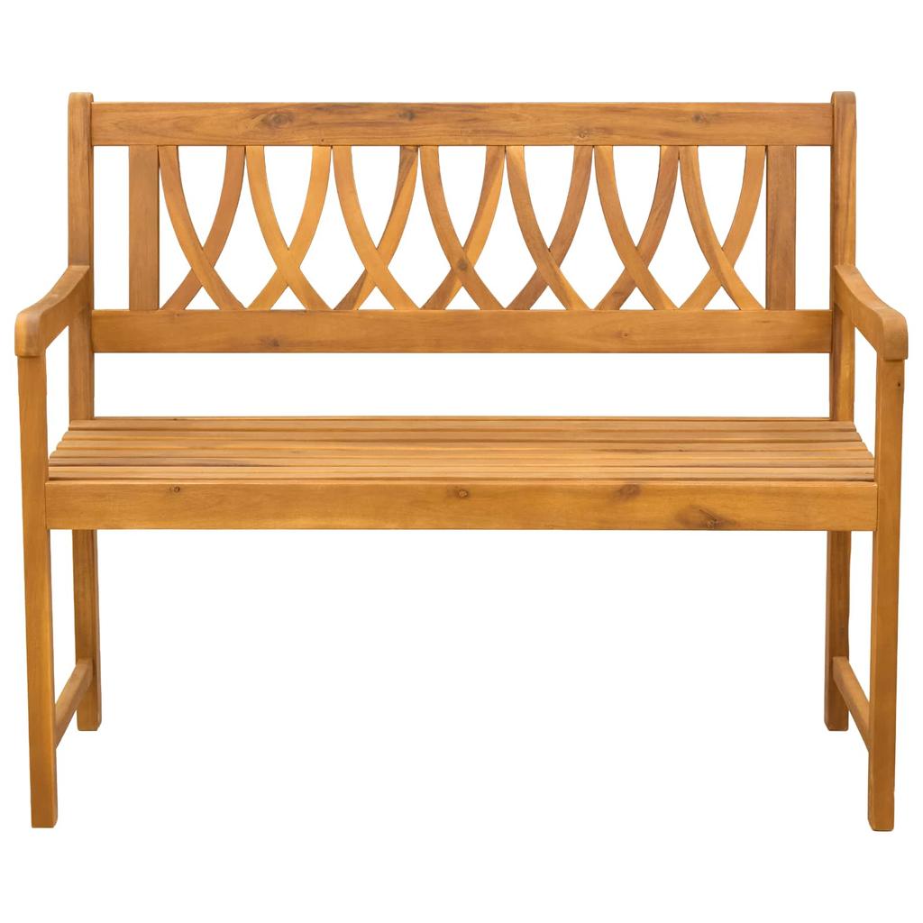 Outdoor Garden Bench Natural 110 x 55.5 x 90 cm Solid Acacia Wood