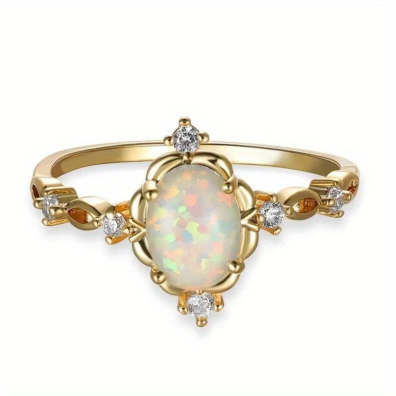 1Pc Fashion Lace Retro Palace Collection Synthetic Zircon Style Creative Multi-functional Ring