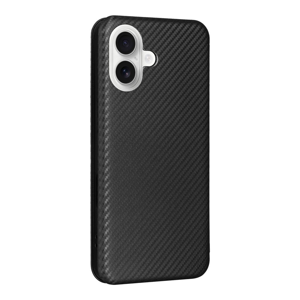 For iPhone 17 Case Carbon Fiber Texture Drop-Proof PU Leather Phone Cover