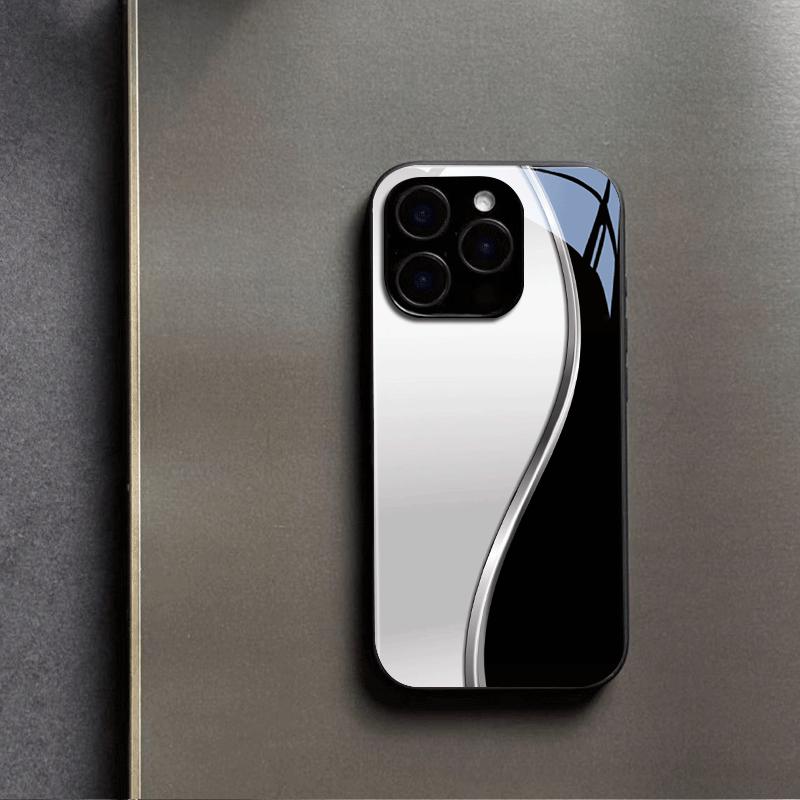 Black White Fashion Patterns Phone Case for Iphone 17 Pro Max Cover Built-in Glass for iPhone 17 16 15 14 13 12 Pm Pro Plus