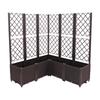 5PCS Plastic Plant Box Raised Garden Bed with Trellis Planter for Climbing Plant Raised Box Privacy Screen for Patio Balcony