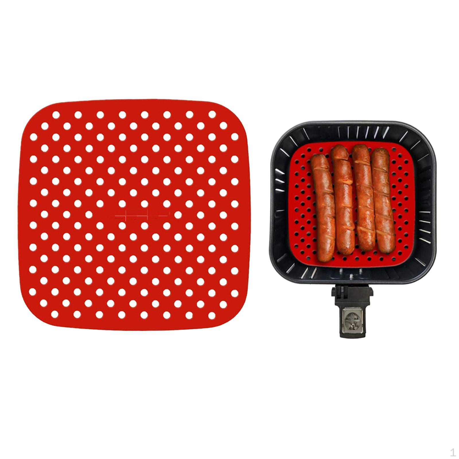 7.5 8.5 Inch Square Reusable Air Fryer Liners Silicone Basket Mats Square 8.5 inch