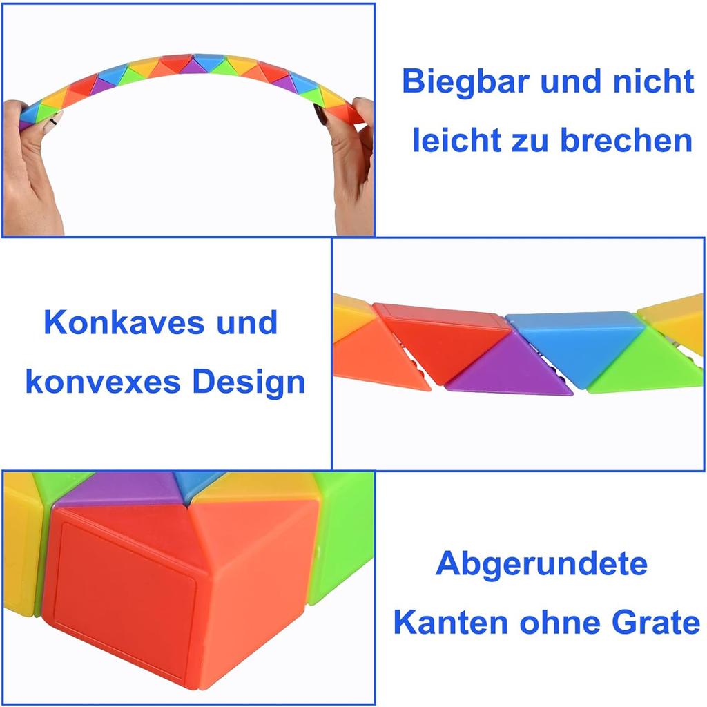 Versatile Magic Ruler Rainbow Color Children'S Puzzle 3D Folding Toy Decompression Interaction 24/48 Segments