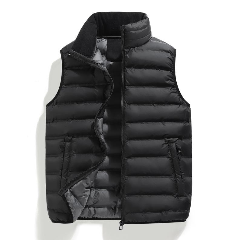 Men's Cotton Vest Can Store Light and Thin Stand-up Collar Jacket, Two-color Loose Vest Inside and Out