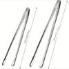 2pcs stainless steel multi-purpose food tongs, heat-resistant. Ideal for BBQ, baking, camping and daily kitchen use.