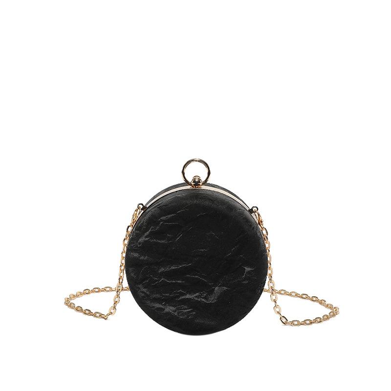 Jednoduchá večeře taška Nová řetízková dámská taška Textura Lehká luxusní crossbody taška Kulatá kabelka Módní taška přes rameno