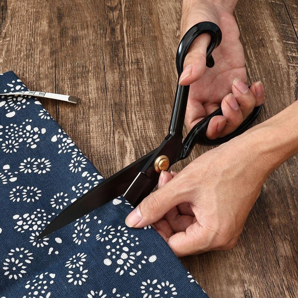 Heavy Duty 8-12inch Tailor Scissors Anti-Rust Black Fabric Scissors Ergonomic Comfort Grip Handled Sewing Shears Craft Projects