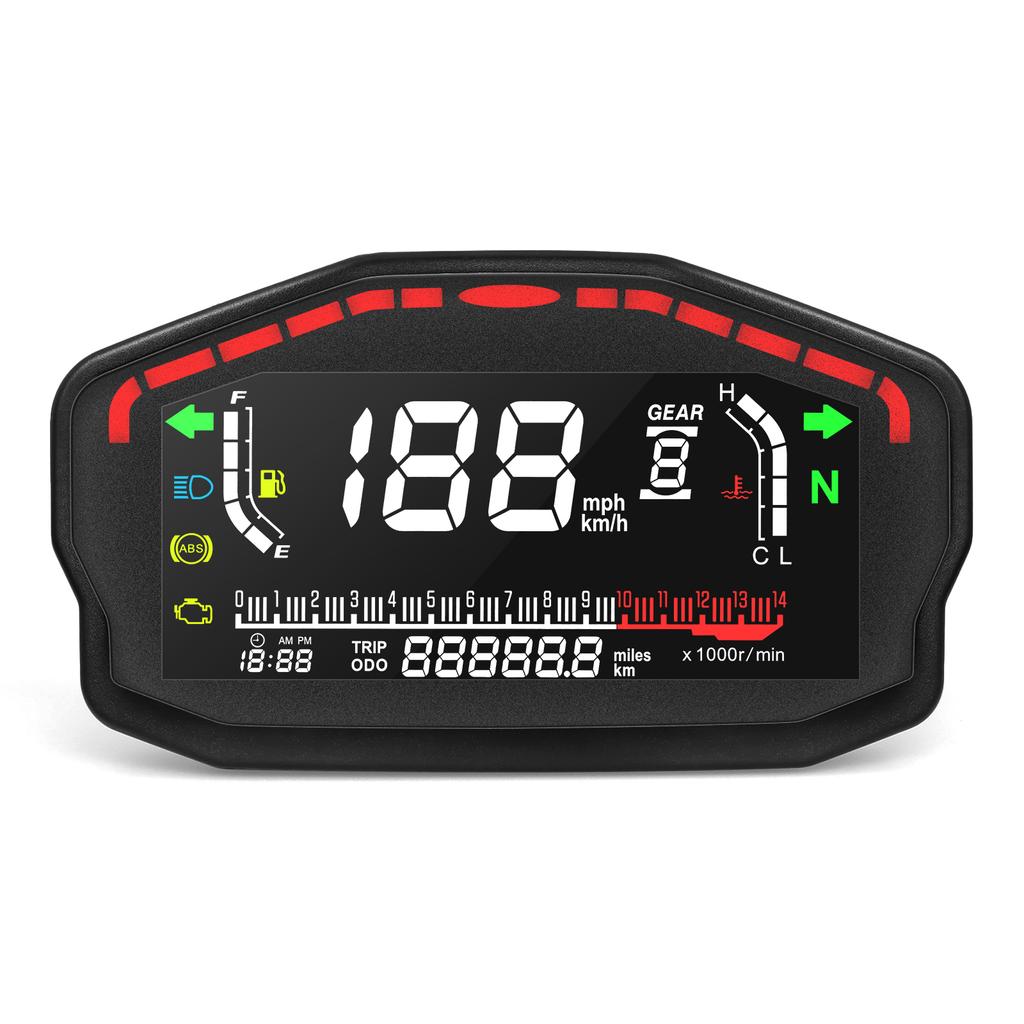 New Motorcycle LED LCD Speedometer Digital Odometer Speed Temperature Fuel Level Meter Moto Gauge For BMW For Honda For Yamaha