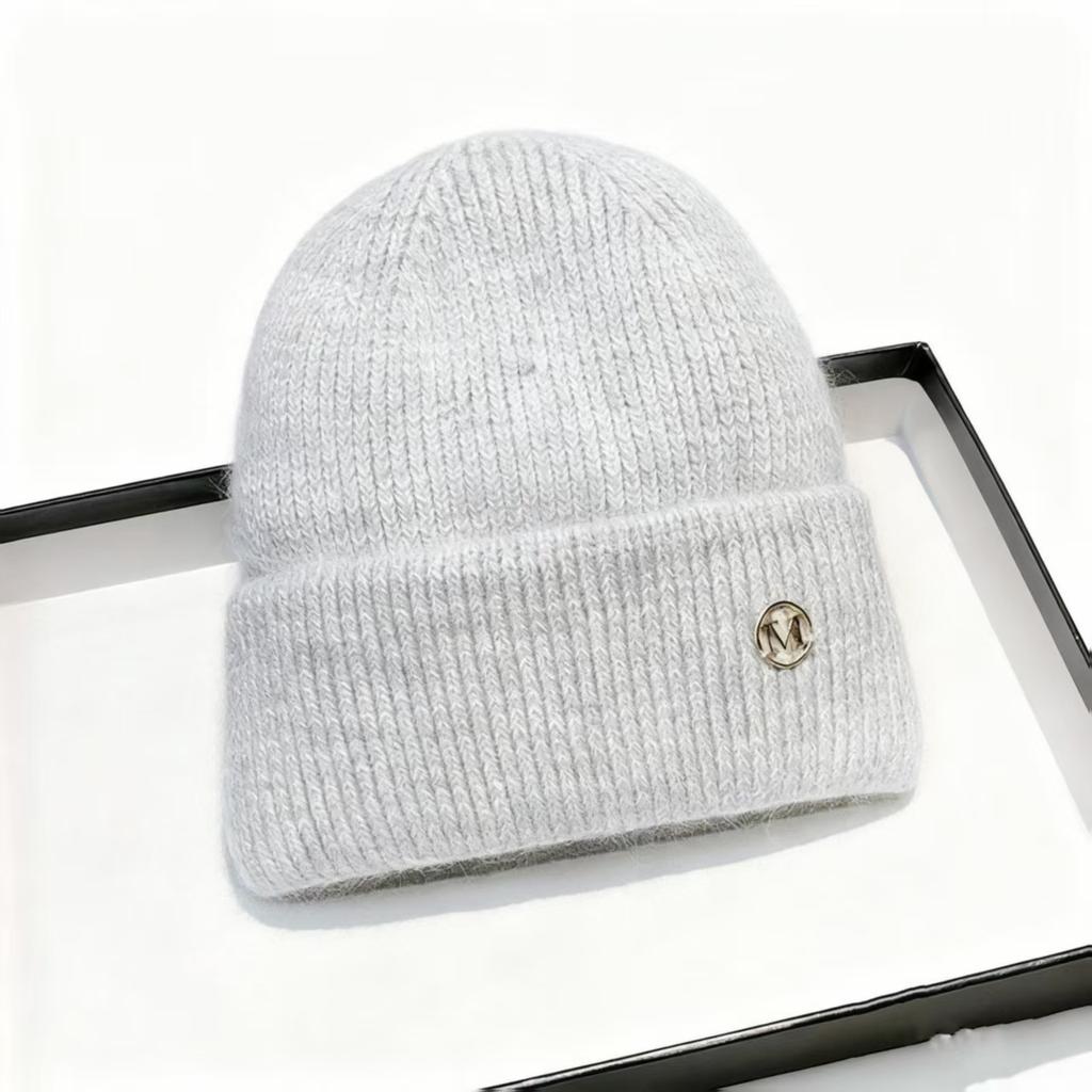 Nuovo cappello lavorato a maglia, viso piccolo in autunno e inverno, paraorecchie, cappello a pullover, caldo, a coste e ispessito, versatile cappello in lana per circonferenza cranica ampia