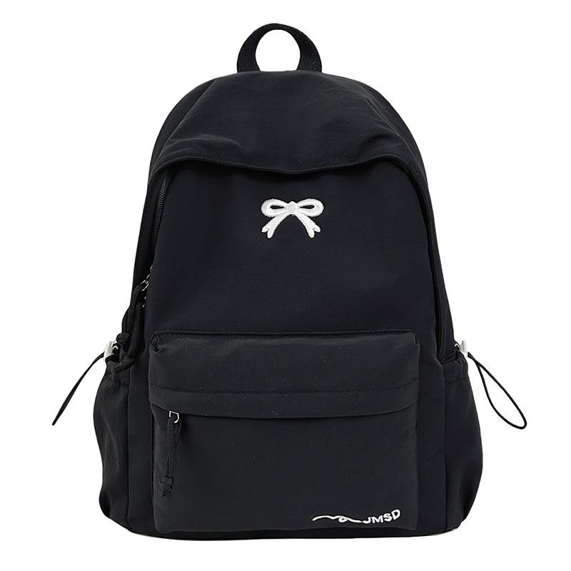 Schultasche Koreanische Version ins einfarbiger Rucksack Damen einfacher Rucksack mit großer Kapazität Schleife Schülerschultasche modisch vielseitig Freizeitrucksack