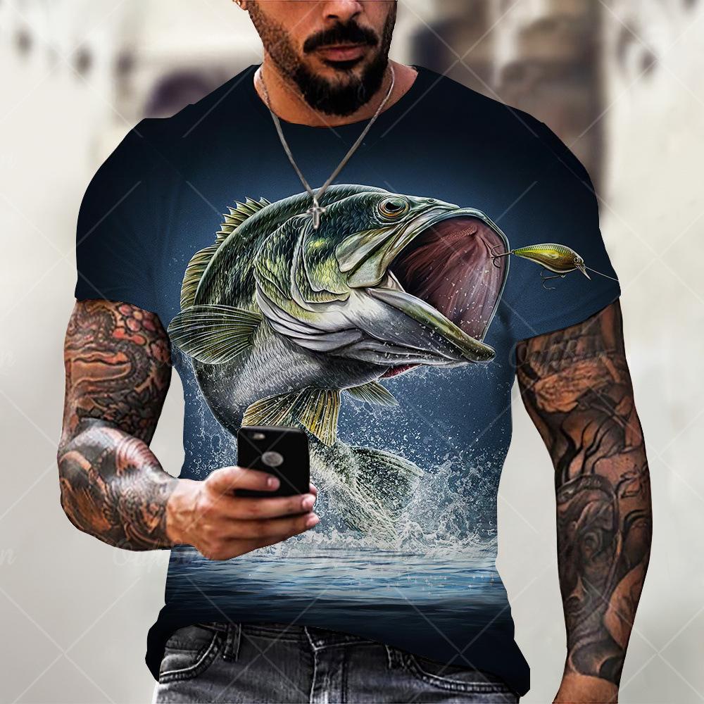 

Летний топ с круглым вырезом и 3D-принтом мультяшных животных, модная повседневная мужская футболка с короткими рукавами 6XL