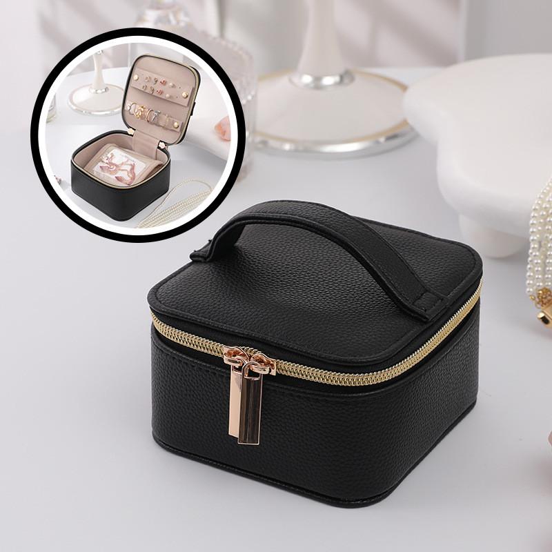 Minimalist Leather Jewelry Organizer With Multiple Compartments For Travel And Gift Giving